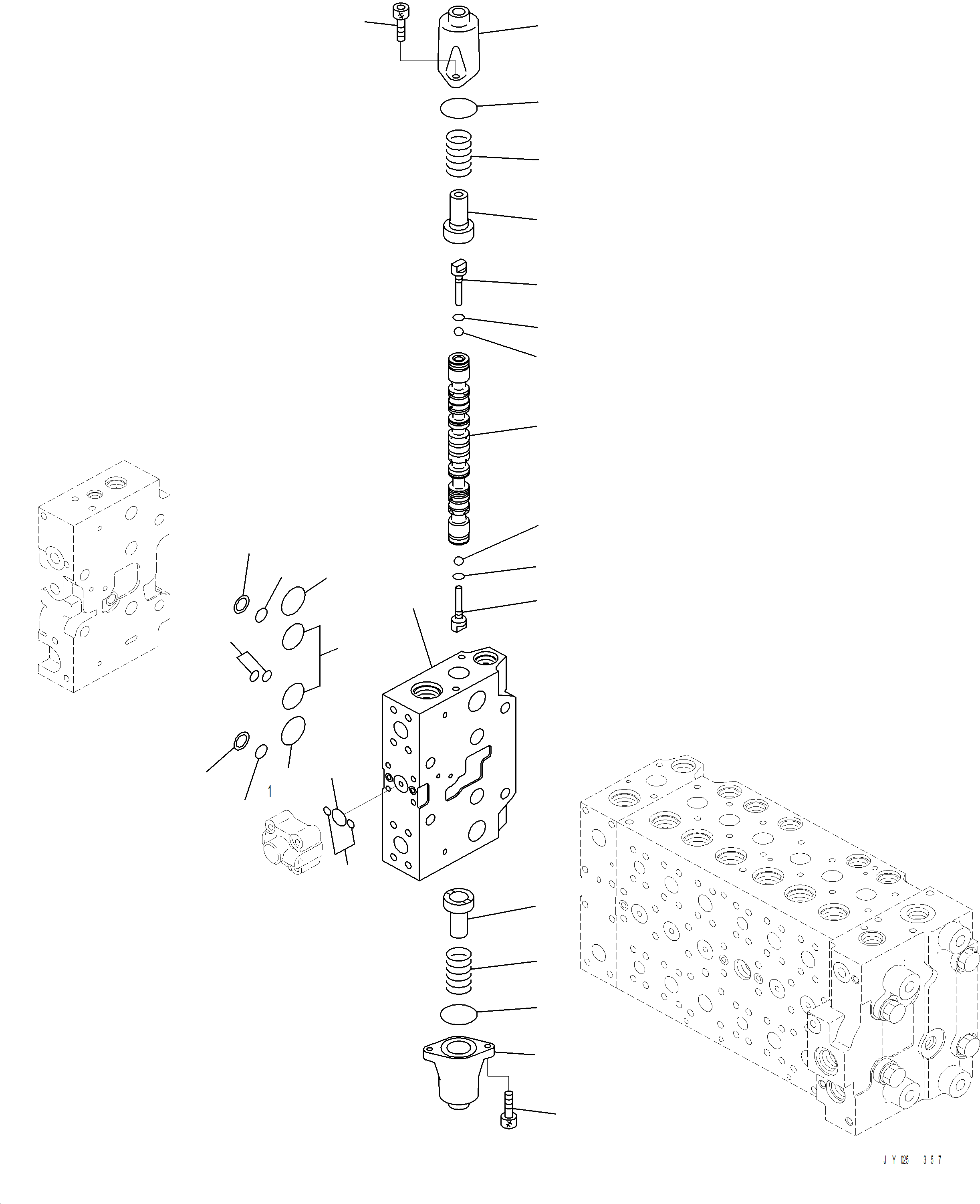 Komatsu parts book diagram for PC390LCI-11 A31001-UP BEPB113400 3.8.2018: H0120-003024 MAIN CONTROL VALVE (24/26)
