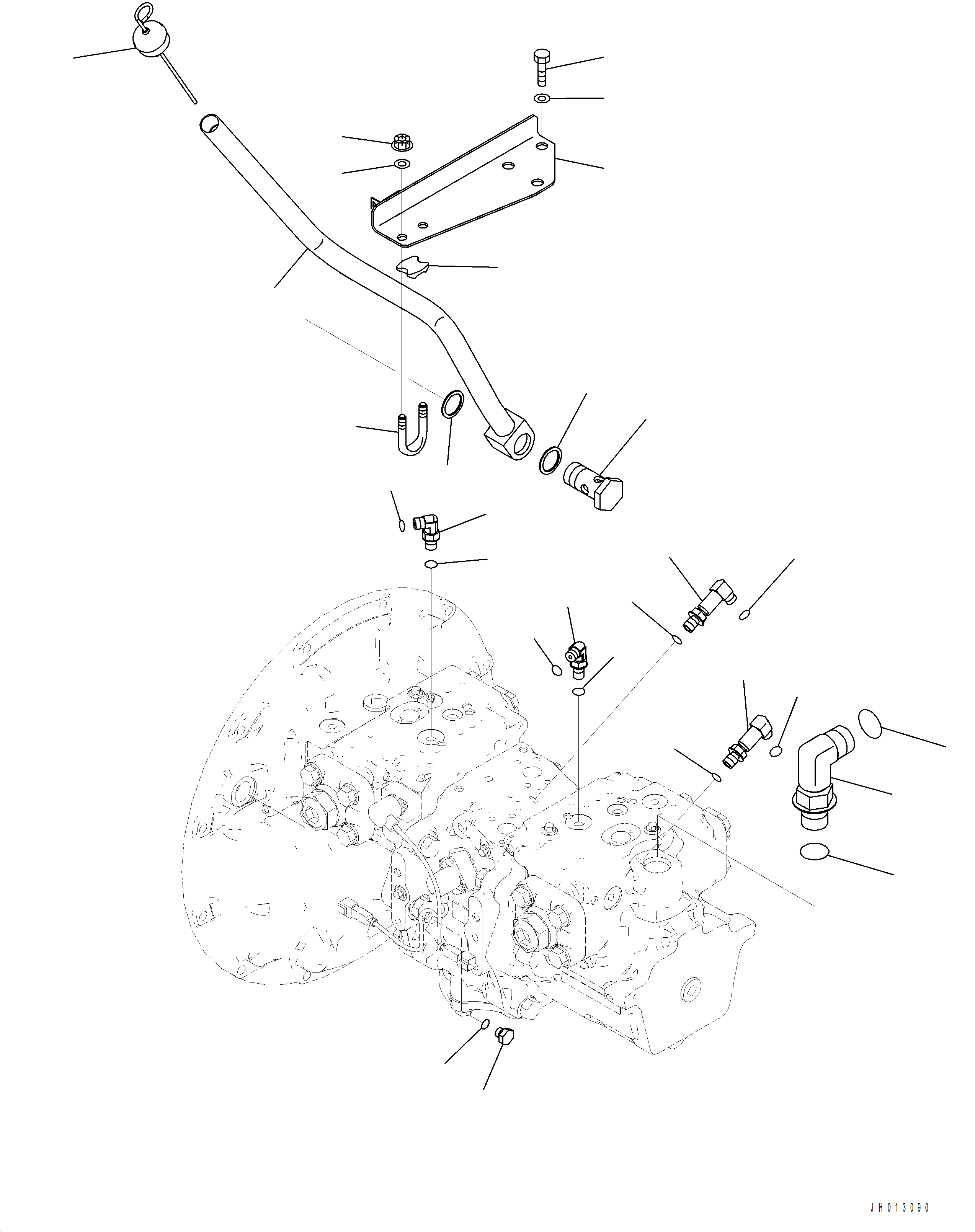 Komatsu parts book diagram for PC390LCI-11 A31001-UP BEPB113400 3.8.2018: H0210-001001 PISTON PUMP CONNECTIONS
