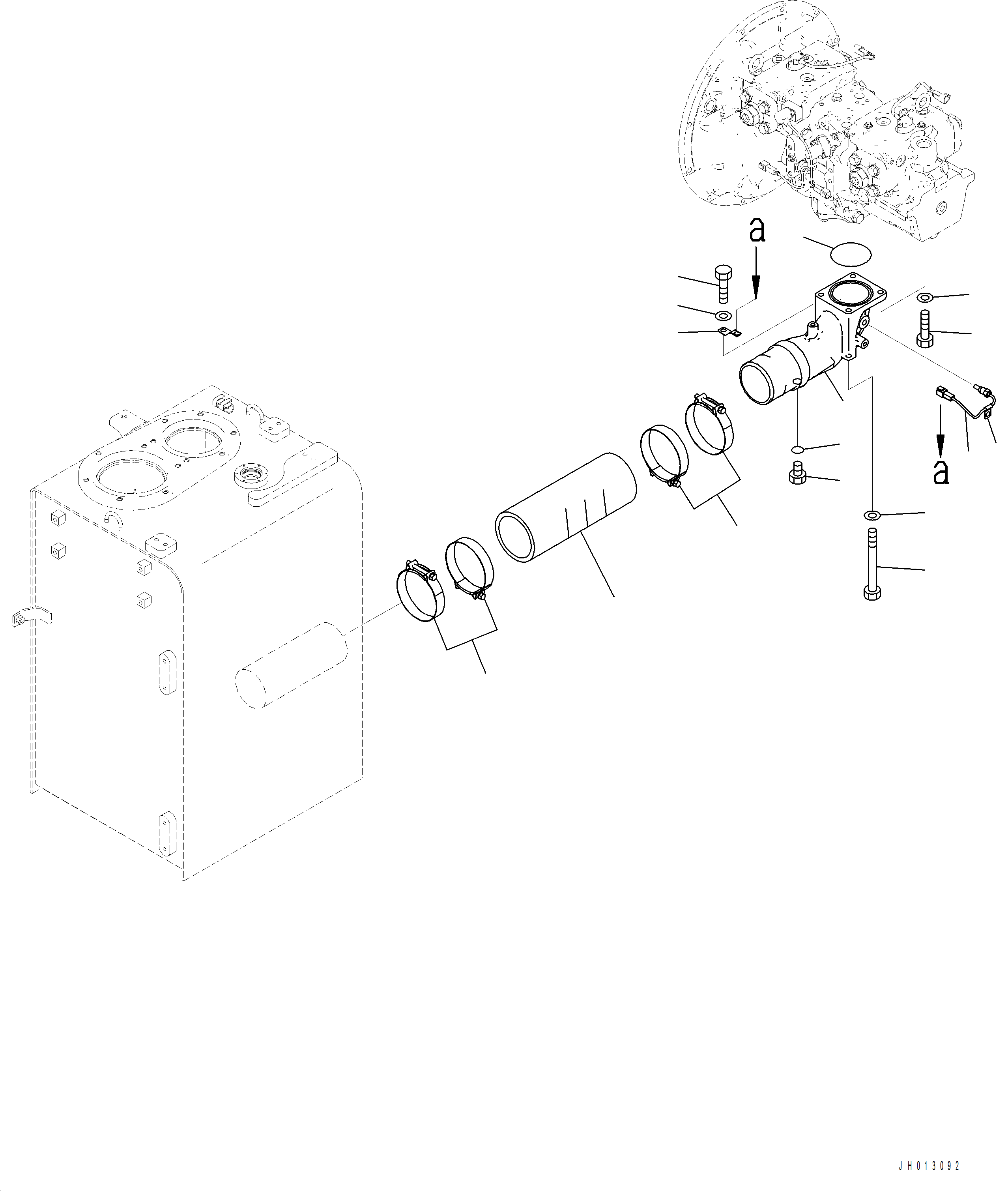 Komatsu parts book diagram for PC390LCI-11 A31001-UP BEPB113400 3.8.2018: H0311-001001 SUCTION PIPING