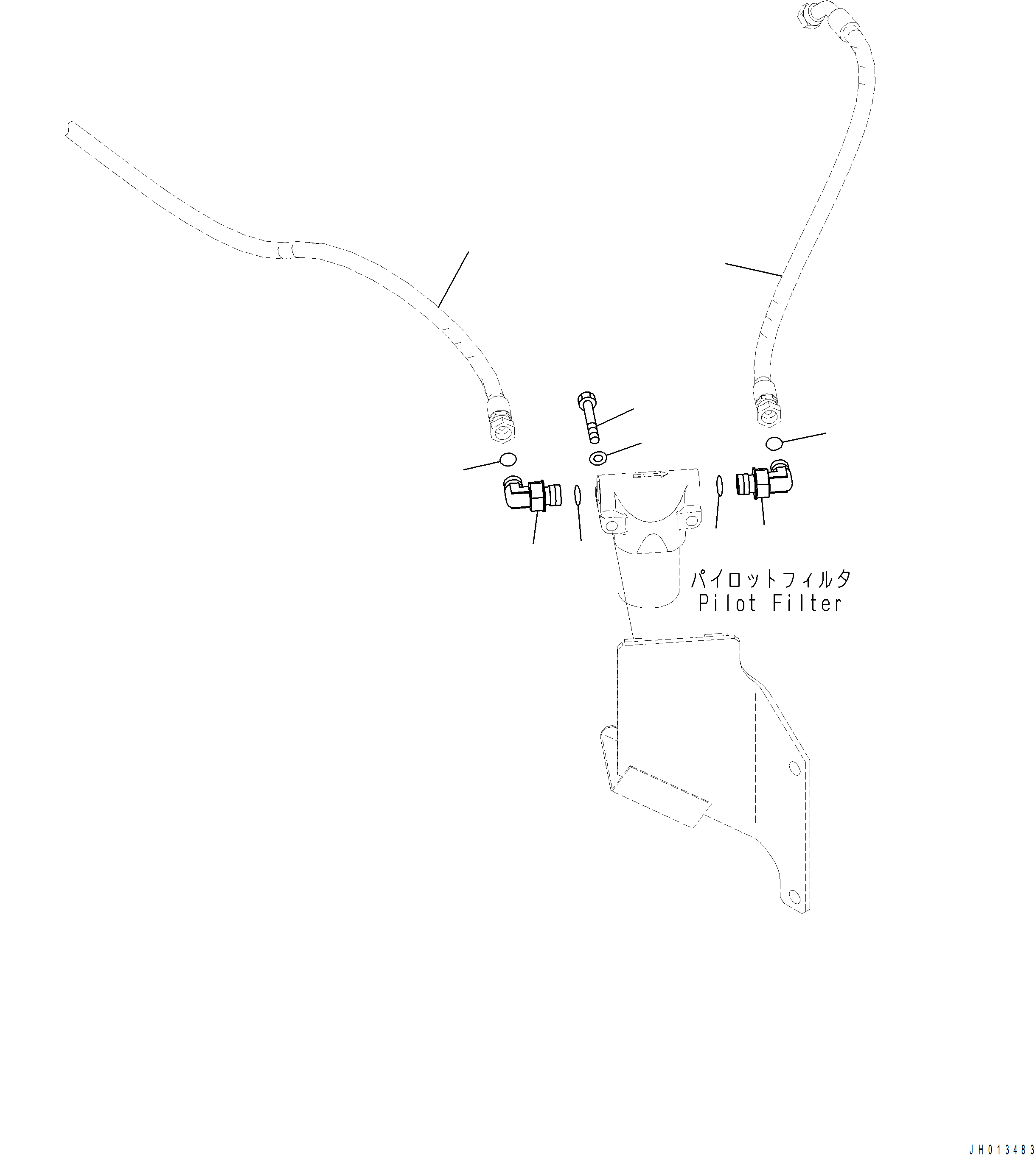 Komatsu parts book diagram for PC390LCI-11 A31001-UP BEPB113400 3.8.2018: H1270-001010 ATTACHMENT PIPING PILOT PIPING