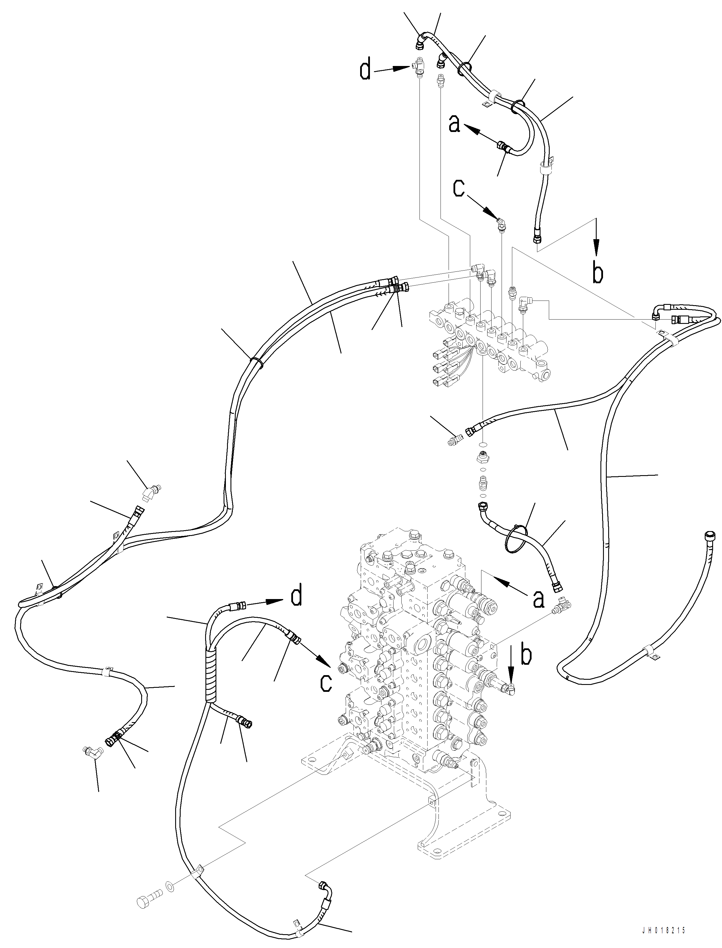 Komatsu parts book diagram for PC390LCI-11 A31001-UP BEPB113400 3.8.2018: H1831-002003 SOLENOID VALVE PIPING