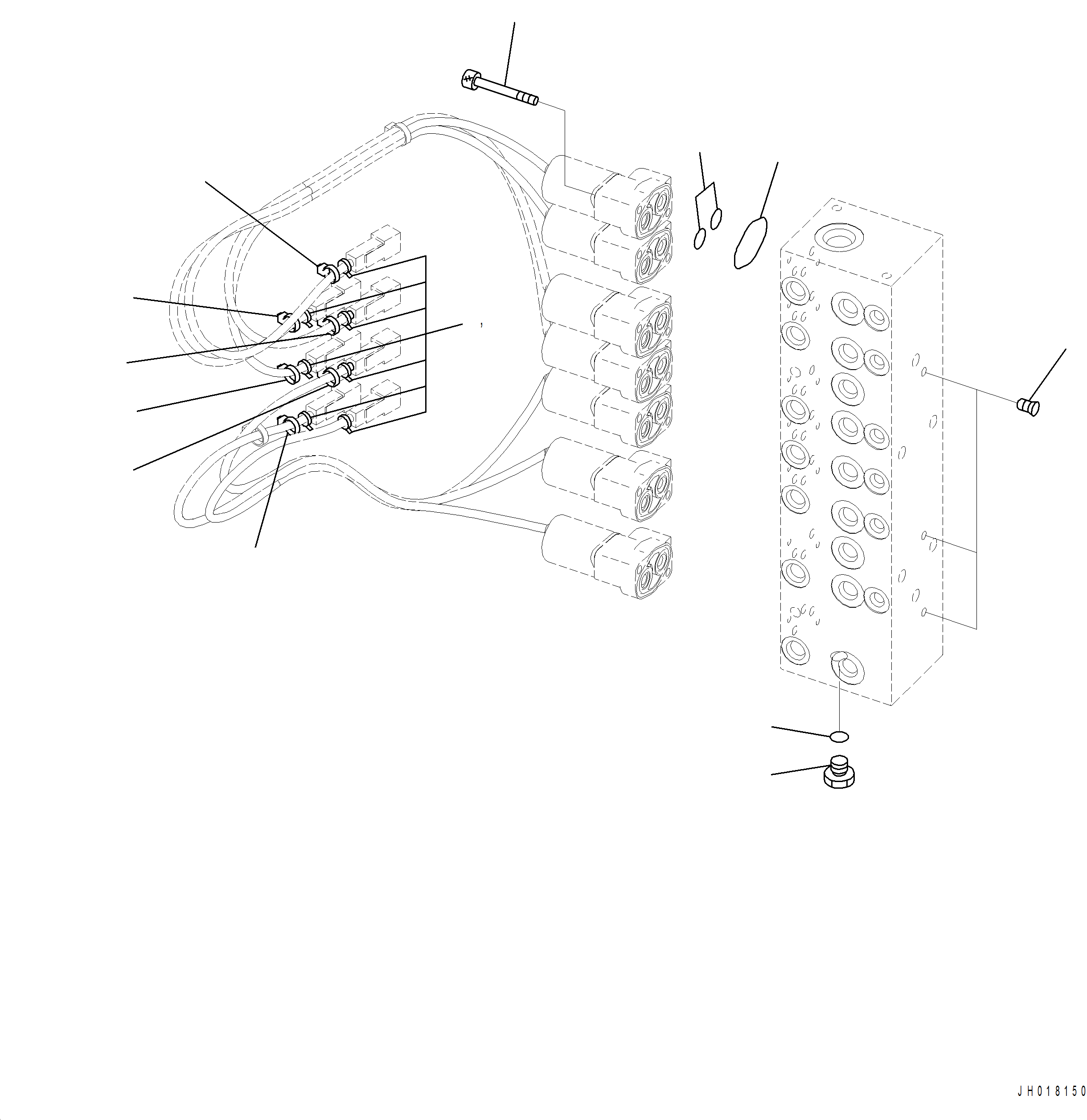 Komatsu parts book diagram for PC390LCI-11 A31001-UP BEPB113400 3.8.2018: H1833-001003 PRESSURE SWITCH BLOCK CONNECTIONS (1/3)