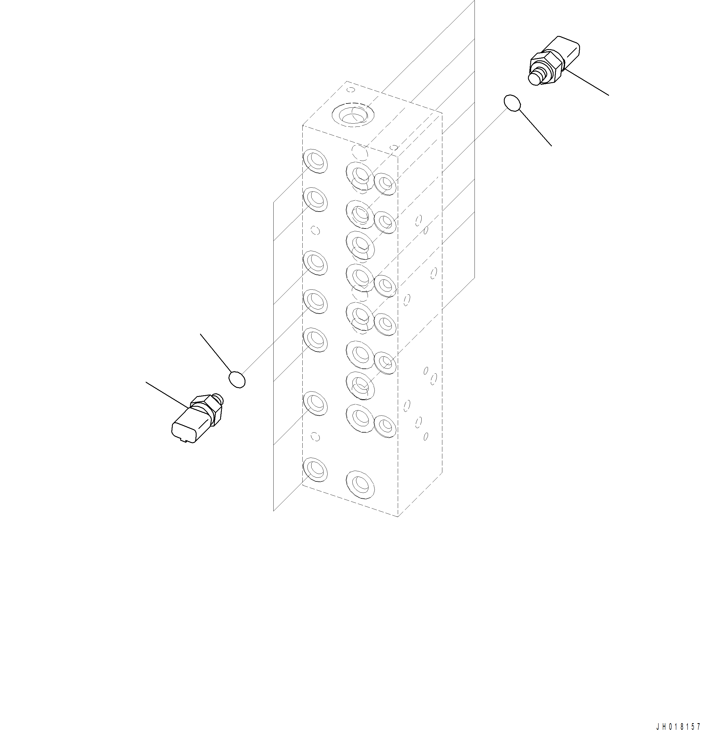 Komatsu parts book diagram for PC390LCI-11 A31001-UP BEPB113400 3.8.2018: H1833-001004 PRESSURE SWITCH BLOCK PRESSURE SENSOR