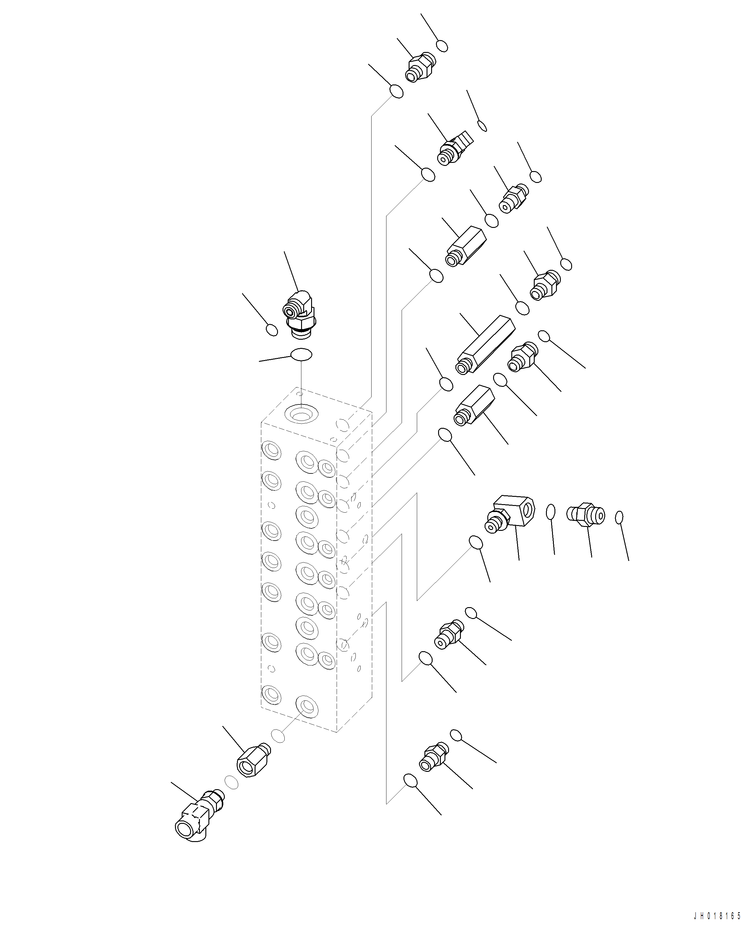 Komatsu parts book diagram for PC390LCI-11 A31001-UP BEPB113400 3.8.2018: H1833-001006 PRESSURE SWITCH BLOCK CONNECTIONS (3/3)
