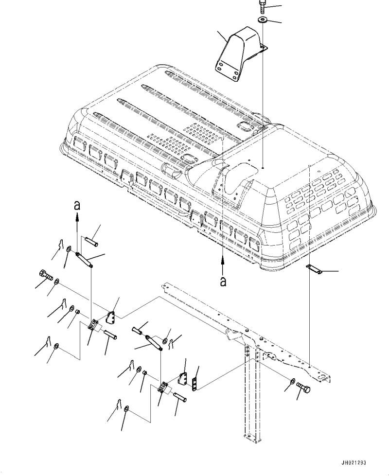 Komatsu parts book diagram for PC390LCI-11 A31001-UP BEPB113400 3.8.2018: M1110-001002 ENGINE HOOD (2/2)