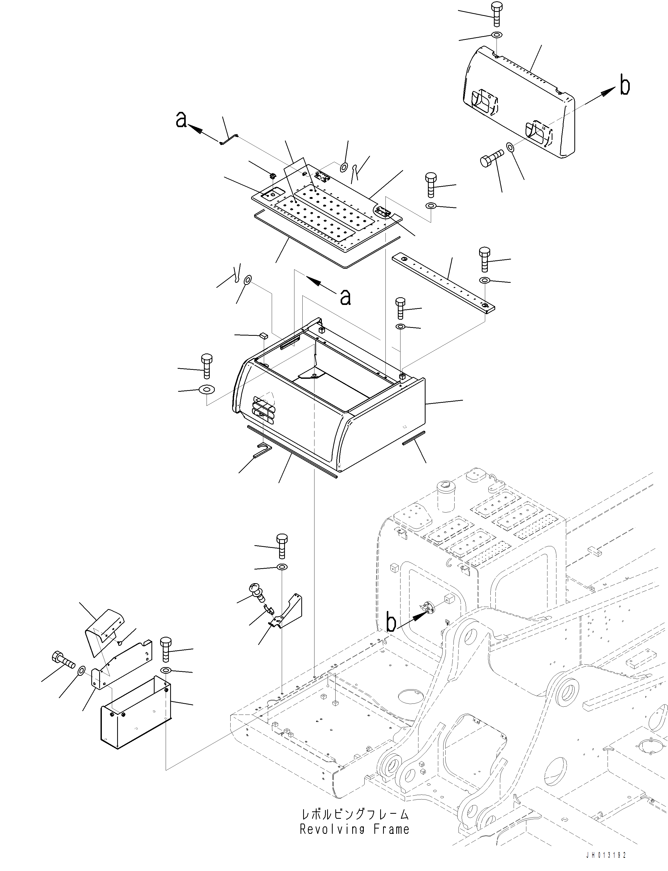 Komatsu parts book diagram for PC390LCI-11 A31001-UP BEPB113400 3.8.2018: M1220-001001 BATTERY CASE