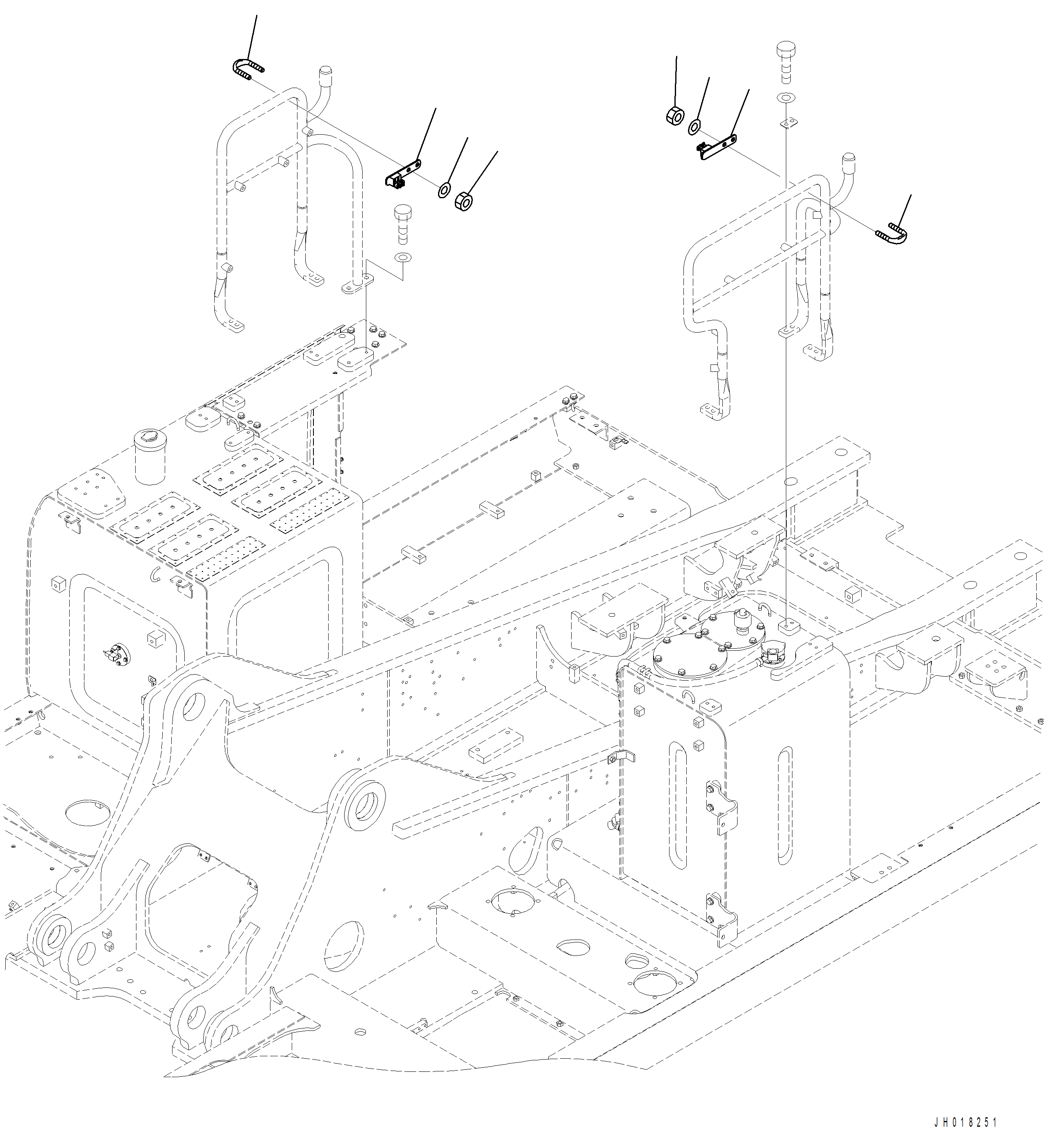 Komatsu parts book diagram for PC390LCI-11 A31001-UP BEPB113400 3.8.2018: M1310-001004 HANDRAIL (4/4)