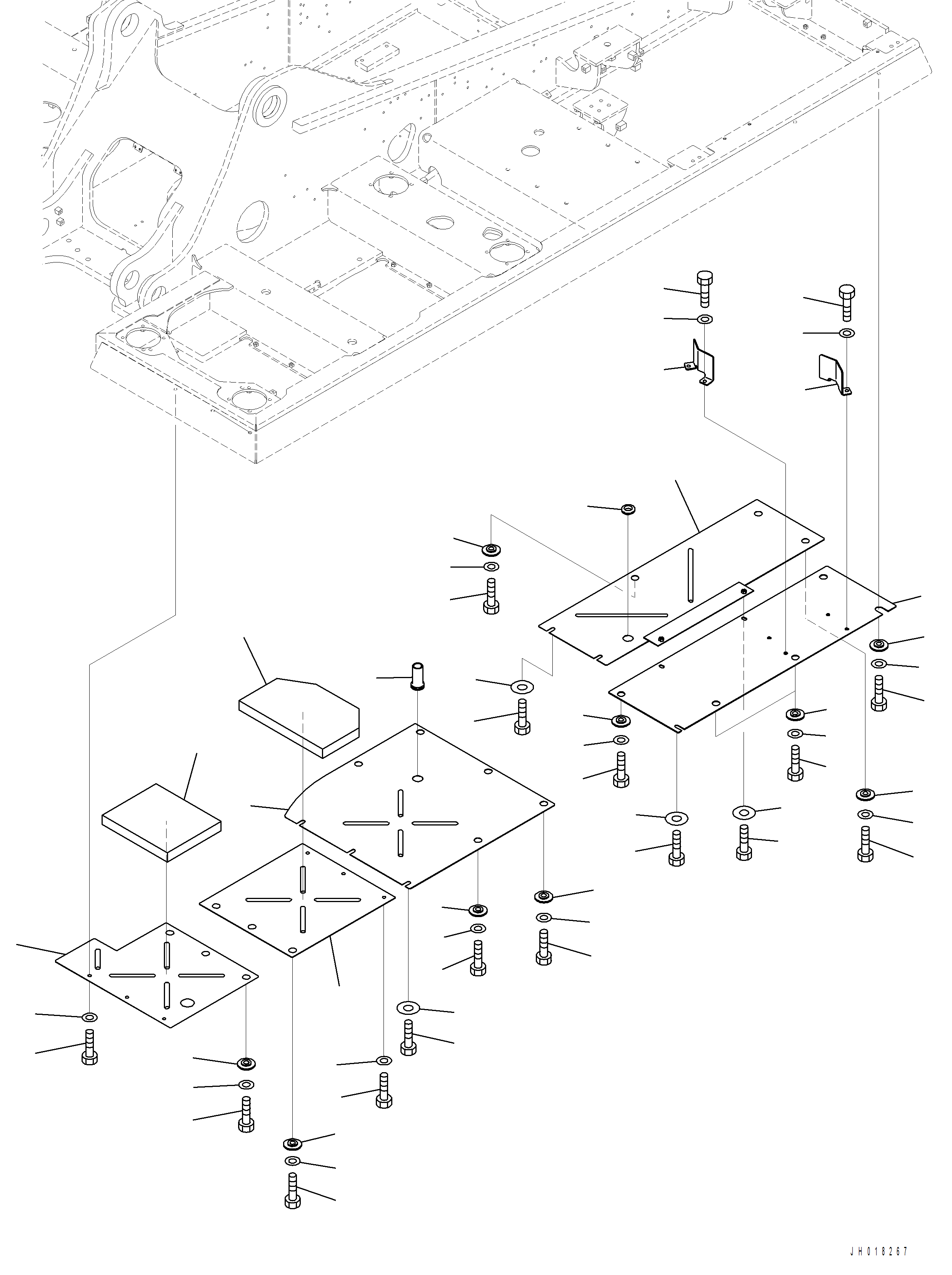 Komatsu parts book diagram for PC390LCI-11 A31001-UP BEPB113400 3.8.2018: M1810-002001 UNDERCOVER (1/2)