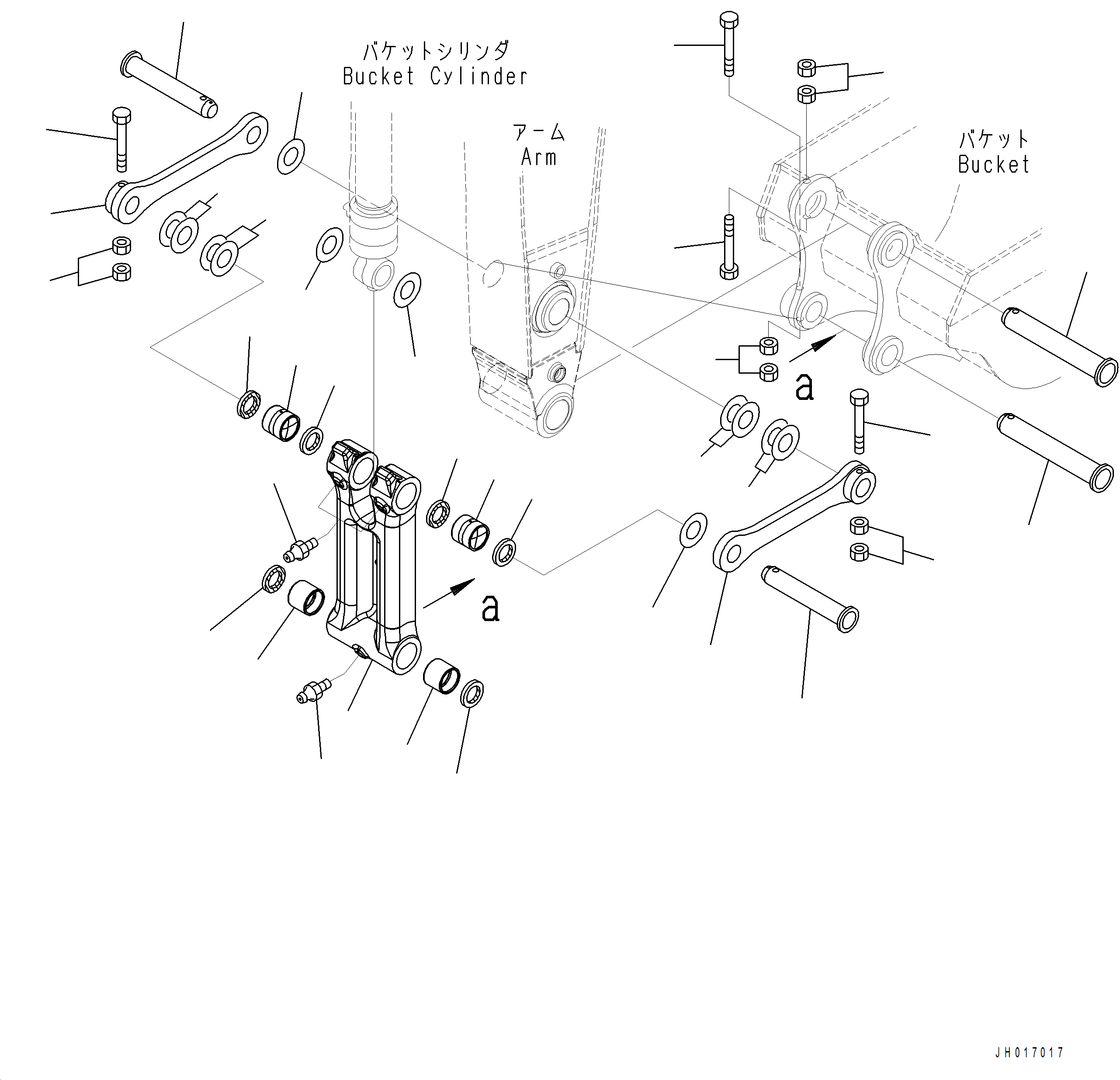 Komatsu parts book diagram for PC390LCI-11 A31001-UP BEPB113400 3.8.2018: T1200-001005 ARM BUCKET LINK