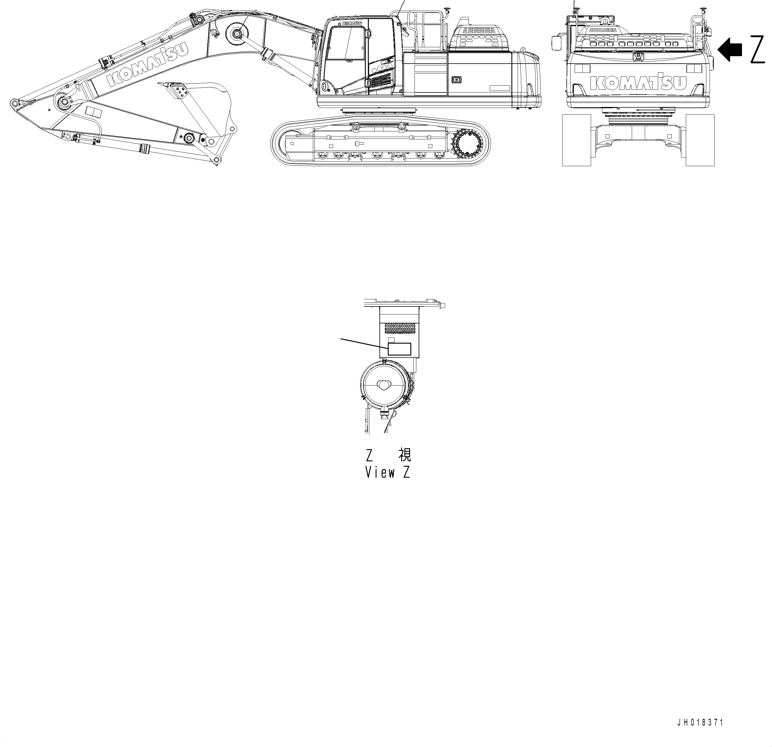 Komatsu parts book diagram for PC390LCI-11 A31001-UP BEPB113400 3.8.2018: U0550-001001 PLATES AIR CLEANER (ENGLISH AND FRENCH)