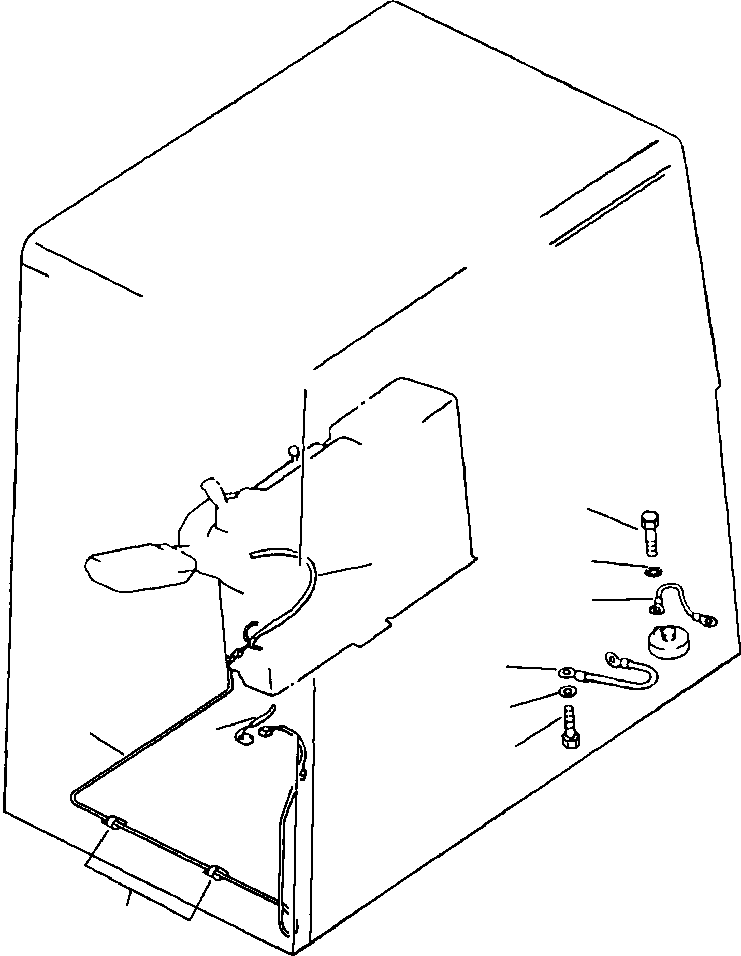 Excavators Komatsu / PC400LC-5 S/N A70501-UP(PC4005KE) / CAB WIRING WIPER MOTOR AND GROUND CONNECTION(01-040 : 08AD6200.001)