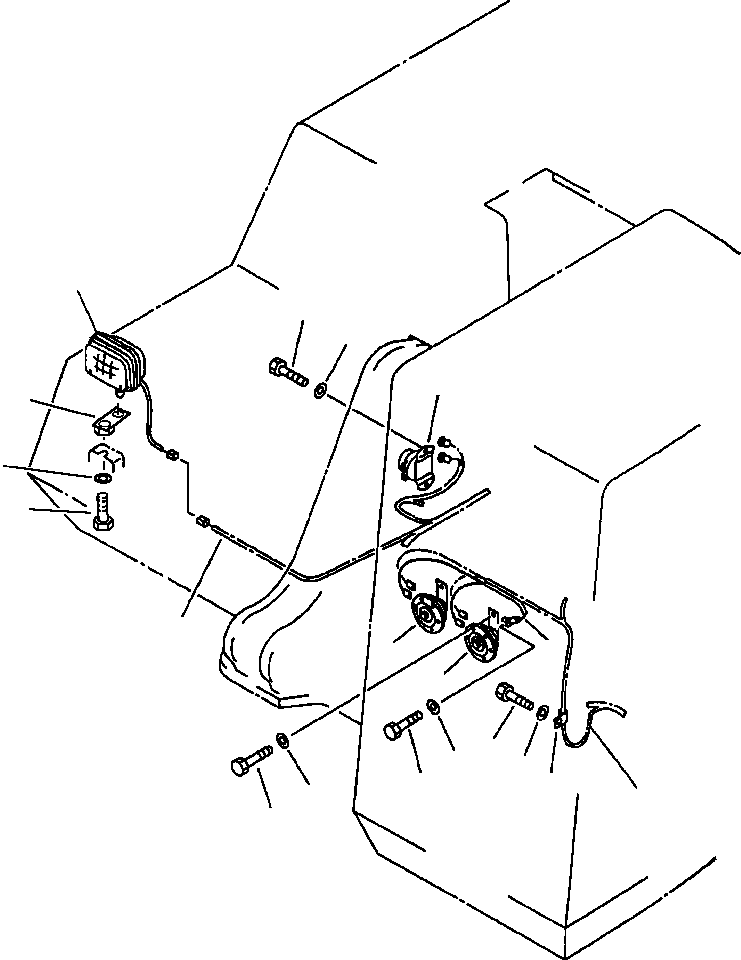 Excavators Komatsu / PC400LC-5 S/N A70501-UP(PC4005KE) / LAMP, HORN, AND BATTERY RELAY WIRING(01-042 : 08BHP400.001)