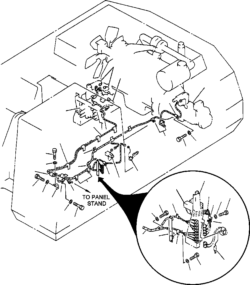 Excavators Komatsu / PC400LC-5 S/N A70501-UP(PC4005KE) / ELECTRICAL SYSTEM WIRING CAB TO SENSOR AND VALVE(01-054 : 08ADP400.004)