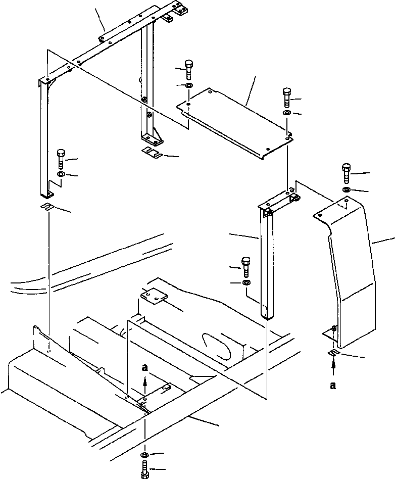 Excavators Komatsu / PC400LC-5 S/N A70501-UP(PC4005KE) / COVERS AND FRAME(05-020 : 13AR6400.006)
