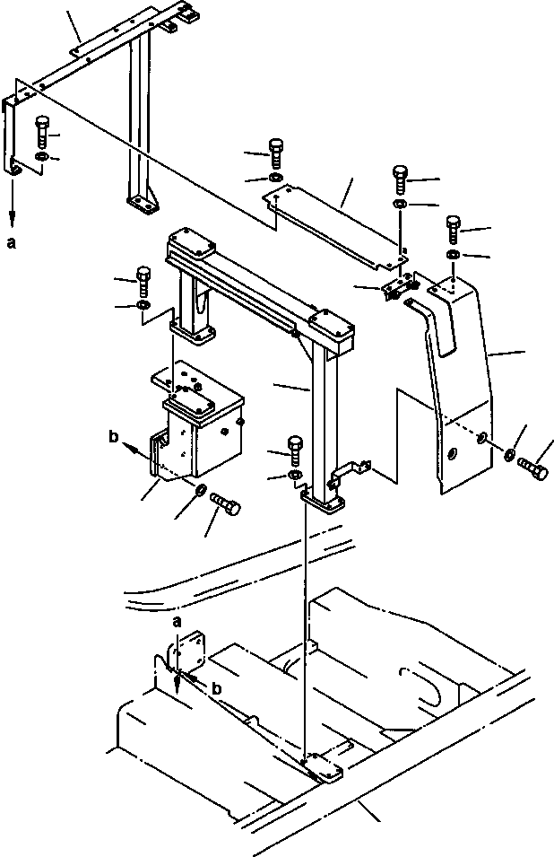Excavators Komatsu / PC400LC-5 S/N A70501-UP(PC4005KE) / COVER AND FRAME MACHINES EQUIPPED WITH FOPS OPTION(05-022 : 13ARP400.002)