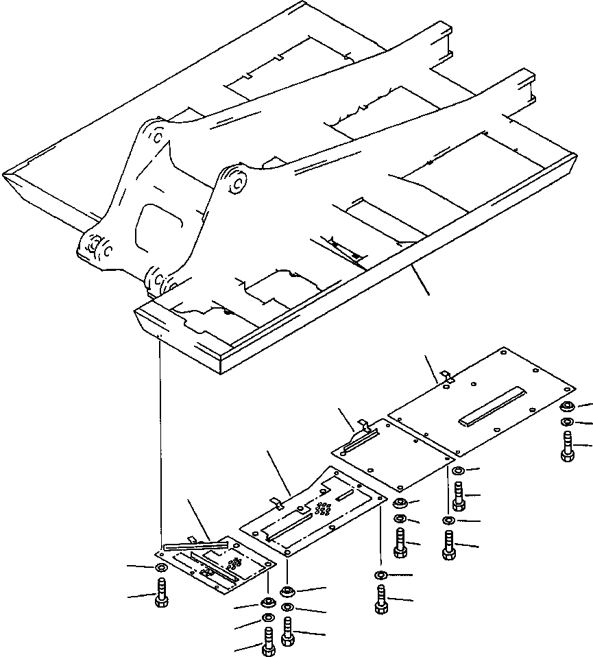 Excavators Komatsu / PC400LC-5 S/N A70501-UP(PC4005KE) / REVOLVING FRAME UNDERCOVER L.H. SIDE(05-032 : 13AHP400.004)