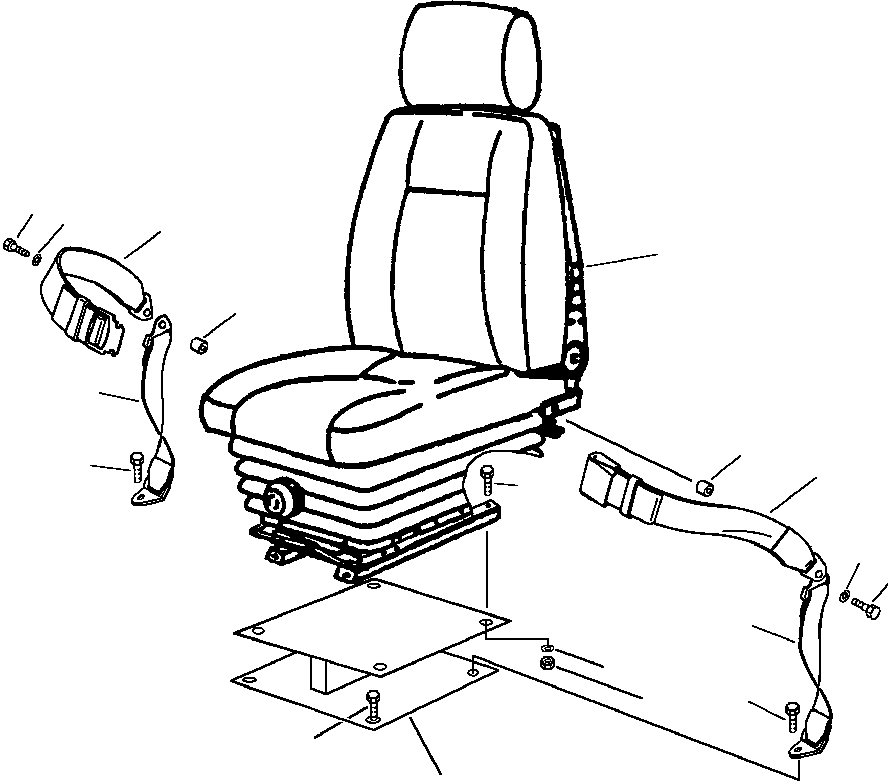 Excavators Komatsu / PC400LC-5 S/N A70501-UP(PC4005KE) / SEAT BELT AND SEAT MOUNT S/N A70891 AND UP(05-072 : 13BDP220.001)