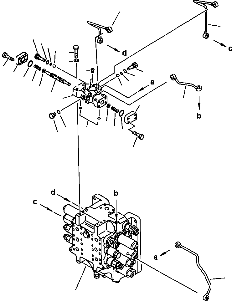 Excavators Komatsu / PC400LC-5 S/N A70501-UP(PC4005KE) / HYDRAULIC CONTROL VALVE SHUTTLE VALVE ASSEMBLY(06-070 : 10BH6300.004)