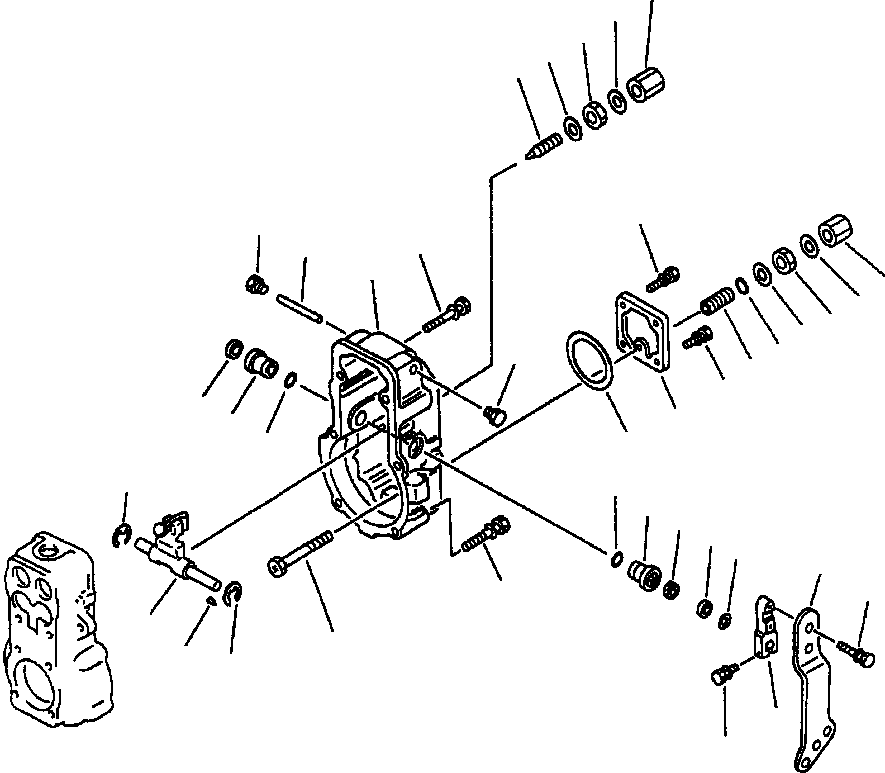 Excavators Komatsu / PC400LC-5 S/N A70501-UP(PC4005KE) / FUEL PUMP AND GOVERNOR REAR COVER AND RELATED PARTS(E4-022 : E4BT6125.004)