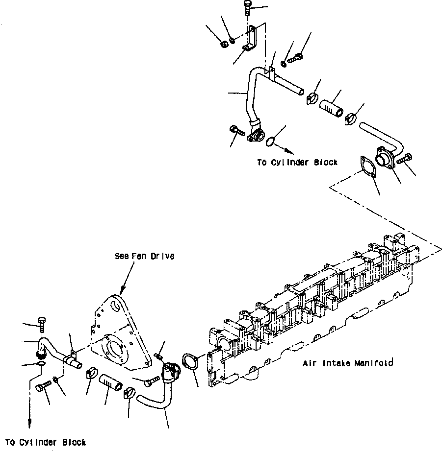 Excavators Komatsu / PC400LC-6LK/HD-6LK S/N A83001-A84000(PC4006MC) / AFTERCOOLER PLUMBING(A-010 : E1AWD125.001)
