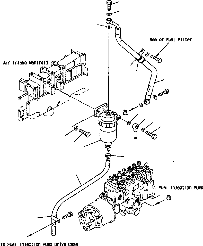 Excavators Komatsu / PC400LC-6LK/HD-6LK S/N A83001-A84000(PC4006MC) / FUEL-WATER SEPARATOR PLUMBING(A-068 : E4AFD125.002)