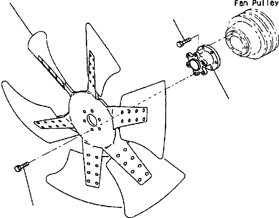 Excavators Komatsu / PC400LC-6LK/HD-6LK S/N A83001-A84000(PC4006MC) / COOLING FAN FOR 198MM DIAMETER PULLEY(A-100 : E5AUD125.001)
