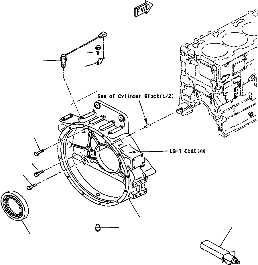 Excavators Komatsu / PC400LC-6LK/HD-6LK S/N A83001-A84000(PC4006MC) / FLYWHEEL HOUSING(A-136 : E8AFD125.001)