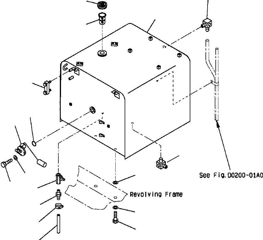 Excavators Komatsu / PC400LC-6LK/HD-6LK S/N A83001-A84000(PC4006MC) / FIG NO. D0100-01A1 FUEL TANK WITH SELF SUPPLY PUMP(D-004 : D0100X40.002)
