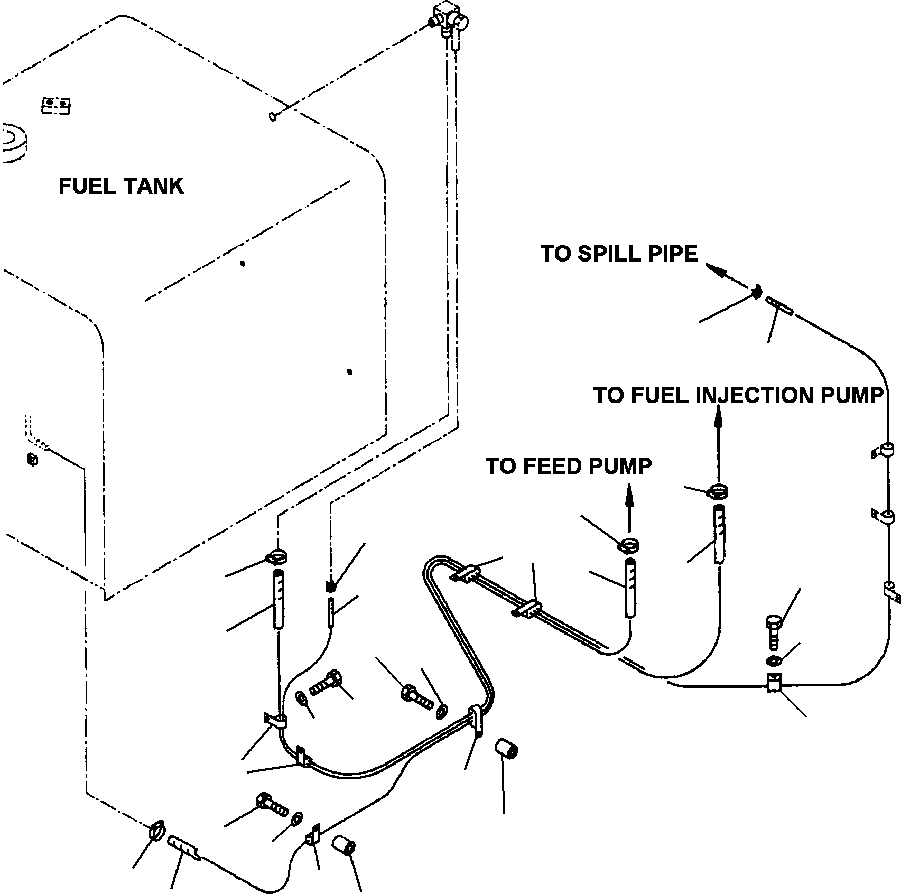 Excavators Komatsu / PC400LC-6LK/HD-6LK S/N A83001-A84000(PC4006MC) / FIG NO. D0200-01A1 FUEL LINE(D-006 : D0200X40.002)