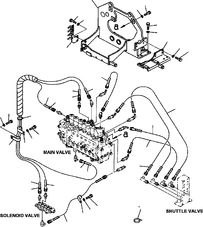Excavators Komatsu / PC400LC-6LK/HD-6LK S/N A83001-A84000(PC4006MC) / FIG NO. H0120-02A0A MAIN VALVE VALVE BRACKET(H-024 : H0120X40.051)