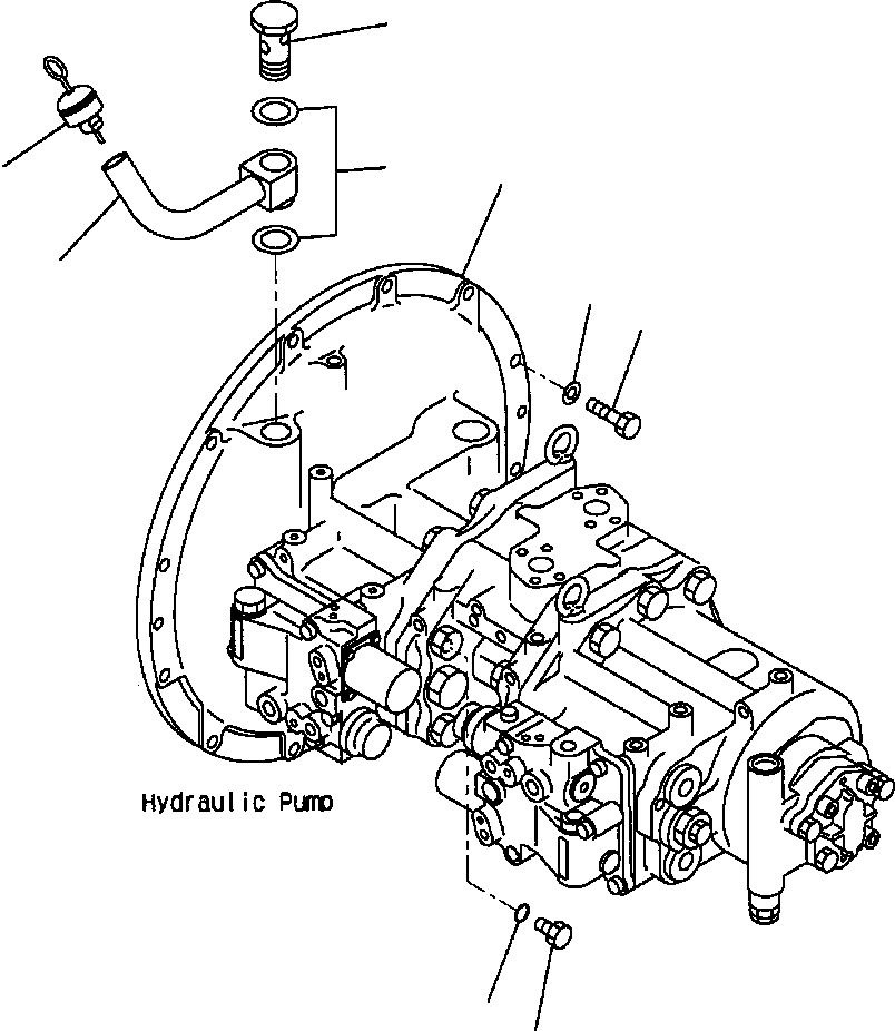 Excavators Komatsu / PC400LC-6LK/HD-6LK S/N A83001-A84000(PC4006MC) / FIG NO. H0210-01A0 MAIN PUMP CONNECTING PARTS(H-032 : H0210X40.011)