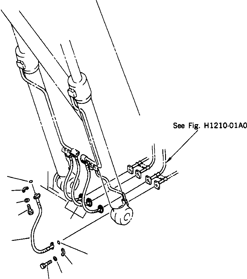 Excavators Komatsu / PC400LC-6LK/HD-6LK S/N A83001-A84000(PC4006MC) / FIG NO. H1210-02A0 BOOM LINE VALVE BOOM HOSE(H-050 : H1210X40.001)