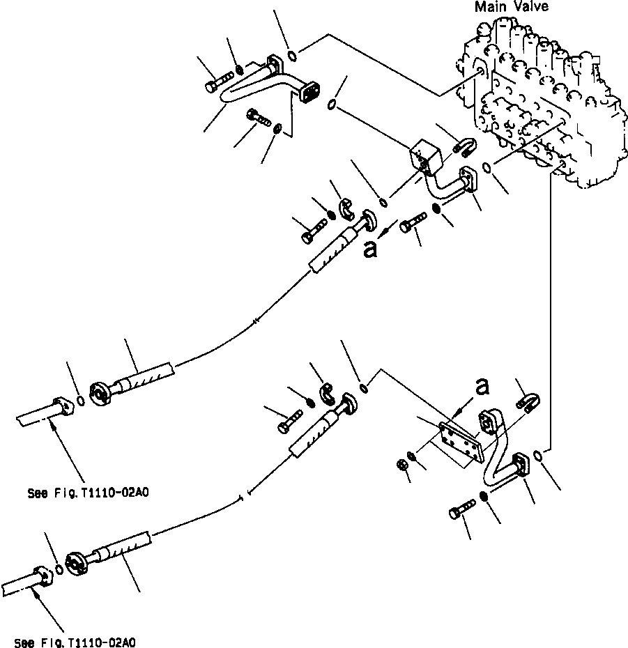 Excavators Komatsu / PC400LC-6LK/HD-6LK S/N A83001-A84000(PC4006MC) / FIG NO. H1220-01A0 ARM AND BUCKET LINE VALVE ARM LINE(H-052 : H1220X40.001)