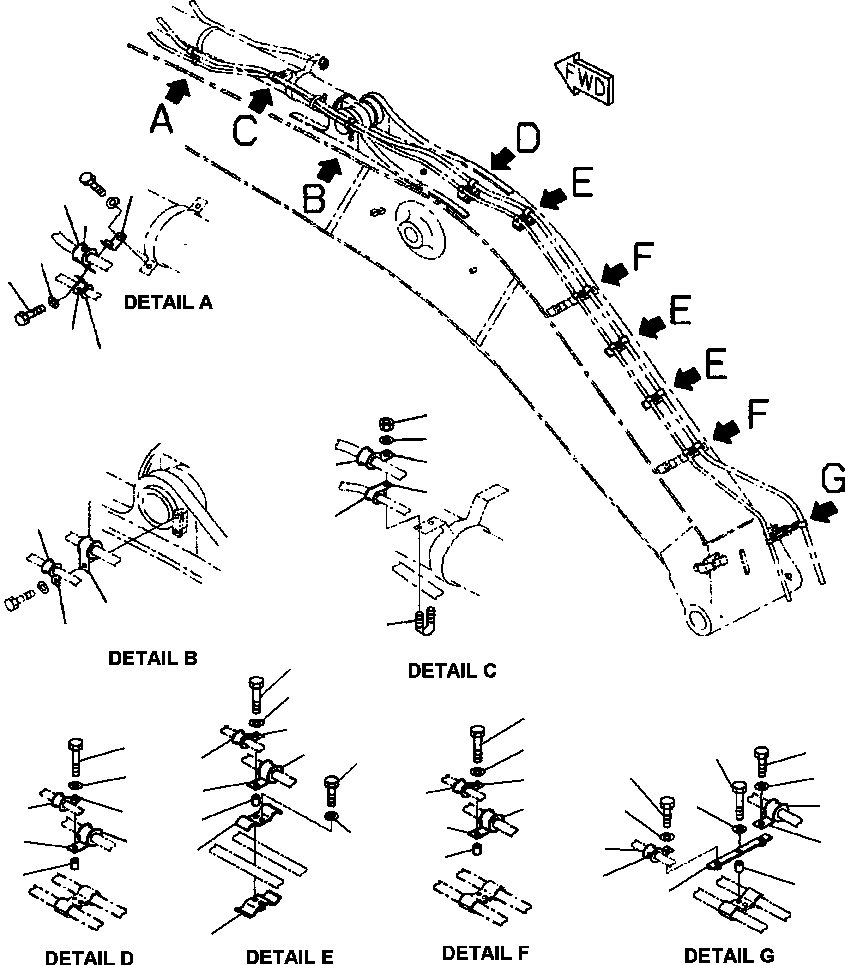 Excavators Komatsu / PC400LC-6LK/HD-6LK S/N A83001-A84000(PC4006MC) / FIG NO. H1240-03A1 DRIFT PREVENTIVE UNIT - BOOM AND ARM LOCK VALVE CLAMP(H-062 : H1240X40.009)