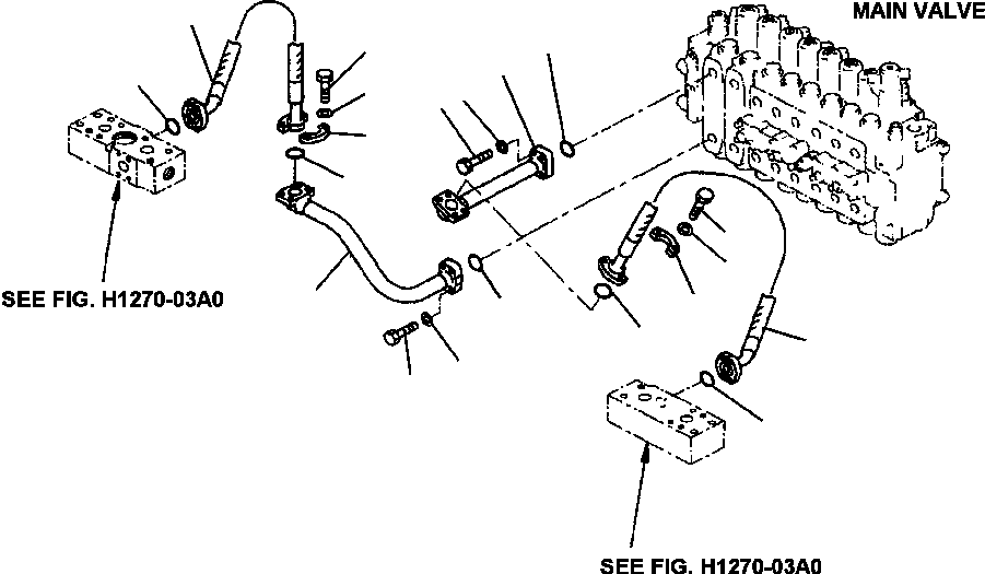 Excavators Komatsu / PC400LC-6LK/HD-6LK S/N A83001-A84000(PC4006MC) / FIG NO. H1270-02A0 ATTACHMENT LINE VALVE SIDE(H-070 : H1270X40.007)