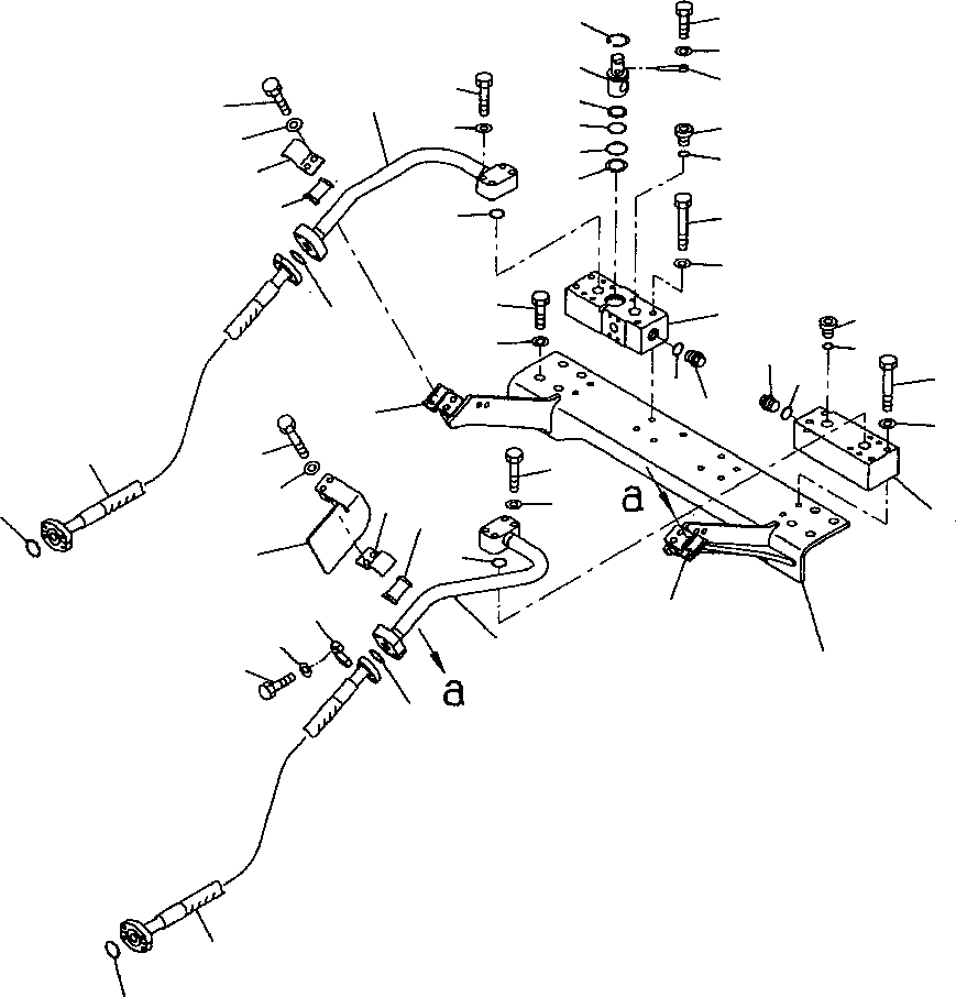 Excavators Komatsu / PC400LC-6LK/HD-6LK S/N A83001-A84000(PC4006MC) / FIG NO. H1270-03A0 ATTACHMENT LINE 1 ACTUATOR CROSS VALVE AND BRACKET(H-072 : H1270X40.001)