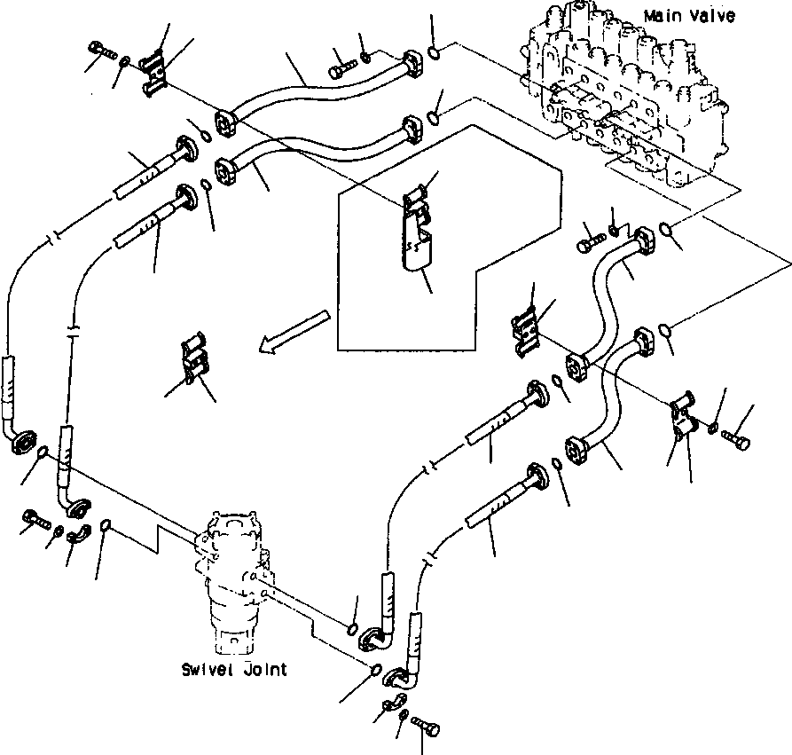 Excavators Komatsu / PC400LC-6LK/HD-6LK S/N A83001-A84000(PC4006MC) / FIG NO. H1310-01A0 TRAVEL LINE(H-088 : H1310X40.001)