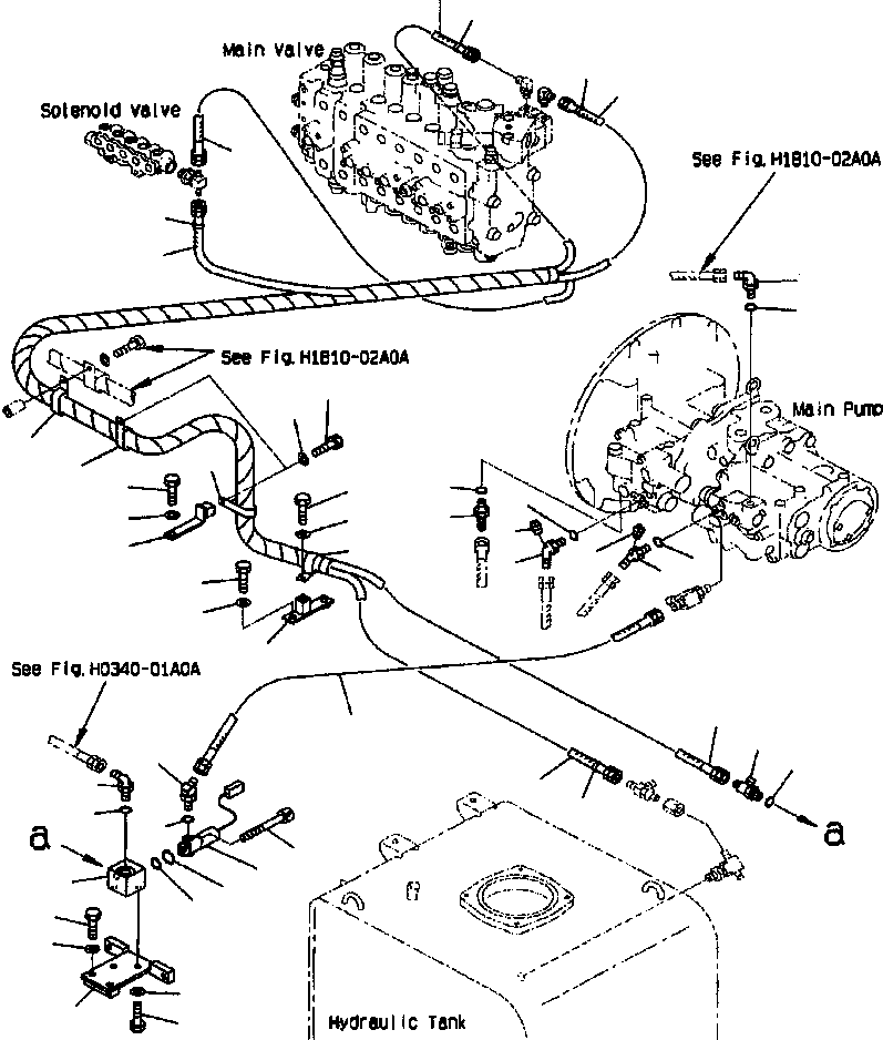 Excavators Komatsu / PC400LC-6LK/HD-6LK S/N A83001-A84000(PC4006MC) / FIG NO. H1810-01A0A LS LINE GEAR PUMP LINE AND EPC VALVE(H-094 : H1810X40.004)