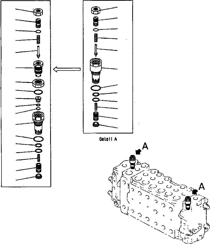 Excavators Komatsu / PC400LC-6LK/HD-6LK S/N A83001-A84000(PC4006MC) / FIG NO. H0120-56A0 MAIN VALVE (6/12)(H-124 : H0120X40.060)