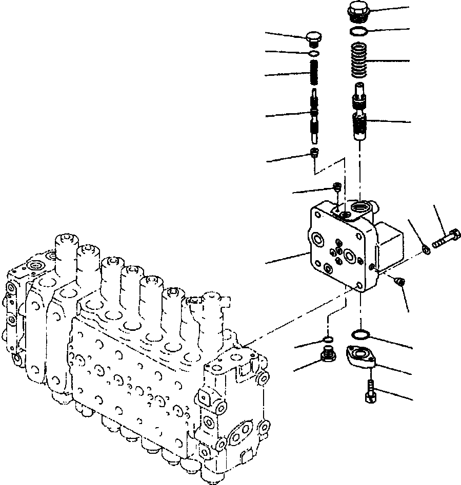 Excavators Komatsu / PC400LC-6LK/HD-6LK S/N A83001-A84000(PC4006MC) / FIG NO. H0120-72A0 MAIN VALVE 1 ACTUATOR (10/15)(H-164 : H0120X40.076)