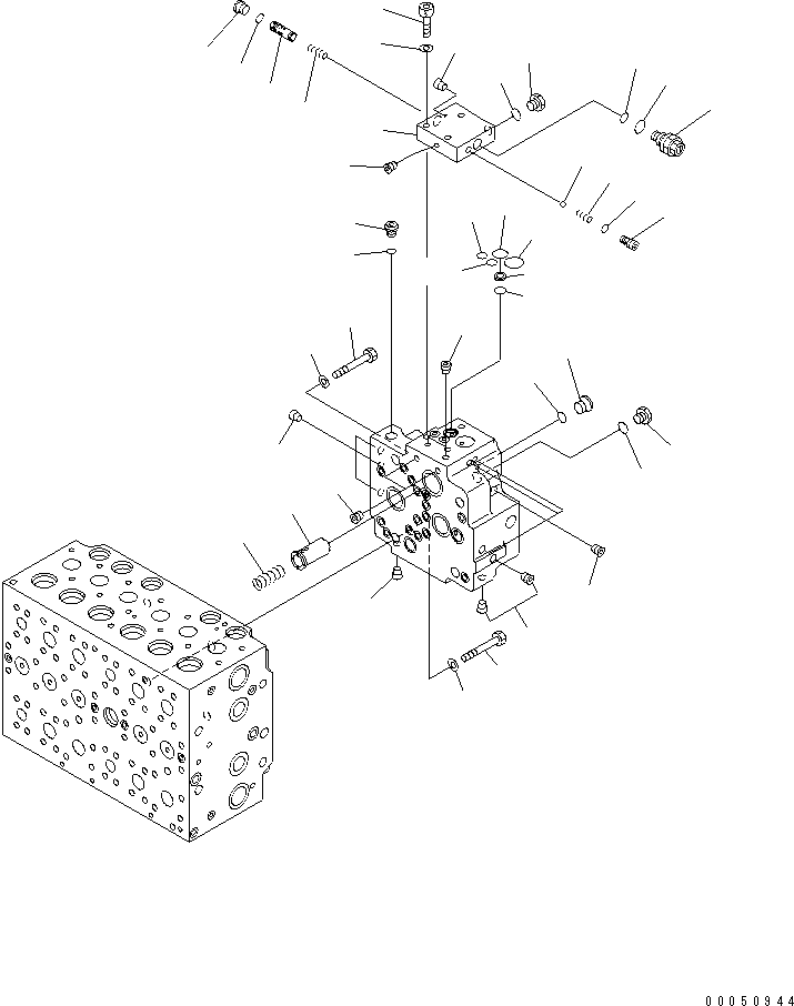 Excavators Komatsu / PC400LC-7L S/N A86001-UP(PC400L1E) / MAIN VALVE (1-ACTUATOR) (14/24) (WITH DRIFT PREVENTIVE)(480380 : Y1664-44A0)