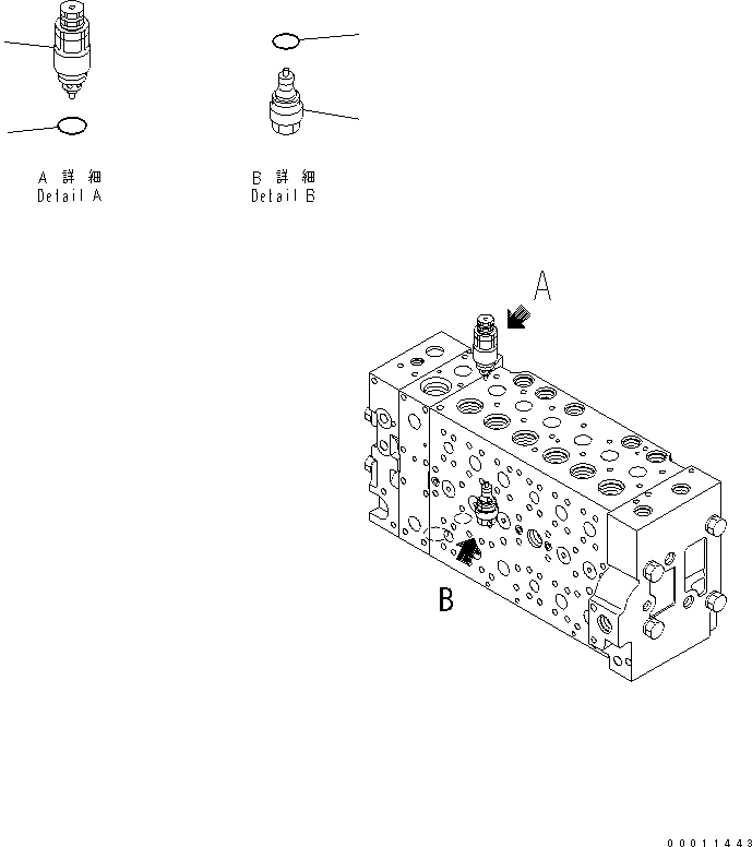 Excavators Komatsu / PC400LC-7L S/N A86001-UP(PC400L1E) / MAIN VALVE (19/20)(480230 : Y1662-19A0)
