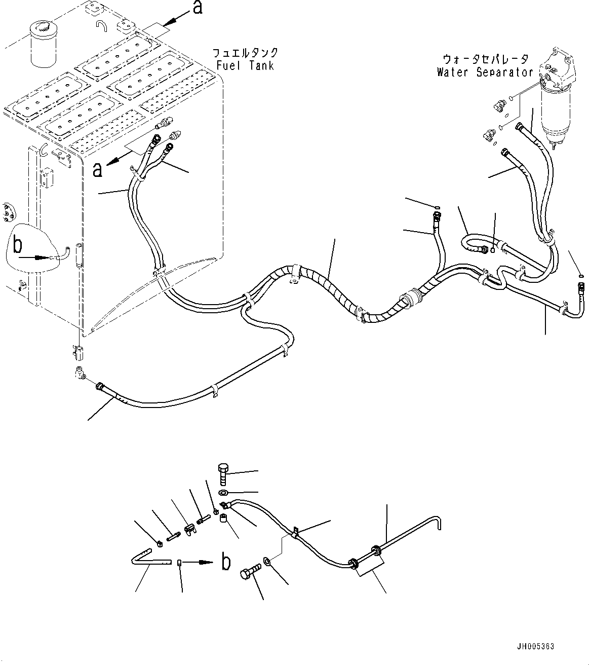 Komatsu parts book diagram for PC490LC-10 S/N 80001-UP: FUEL SUPPLY PIPING, FUEL PIPING