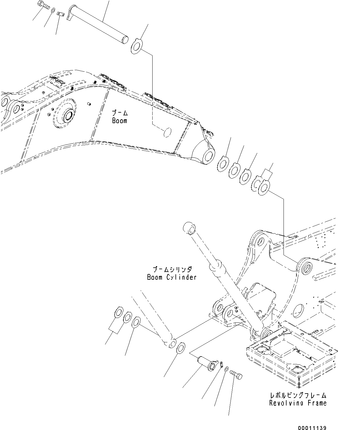 Komatsu parts book diagram for PC490LC-10 S/N 80001-UP: BOOM FOOT PIN