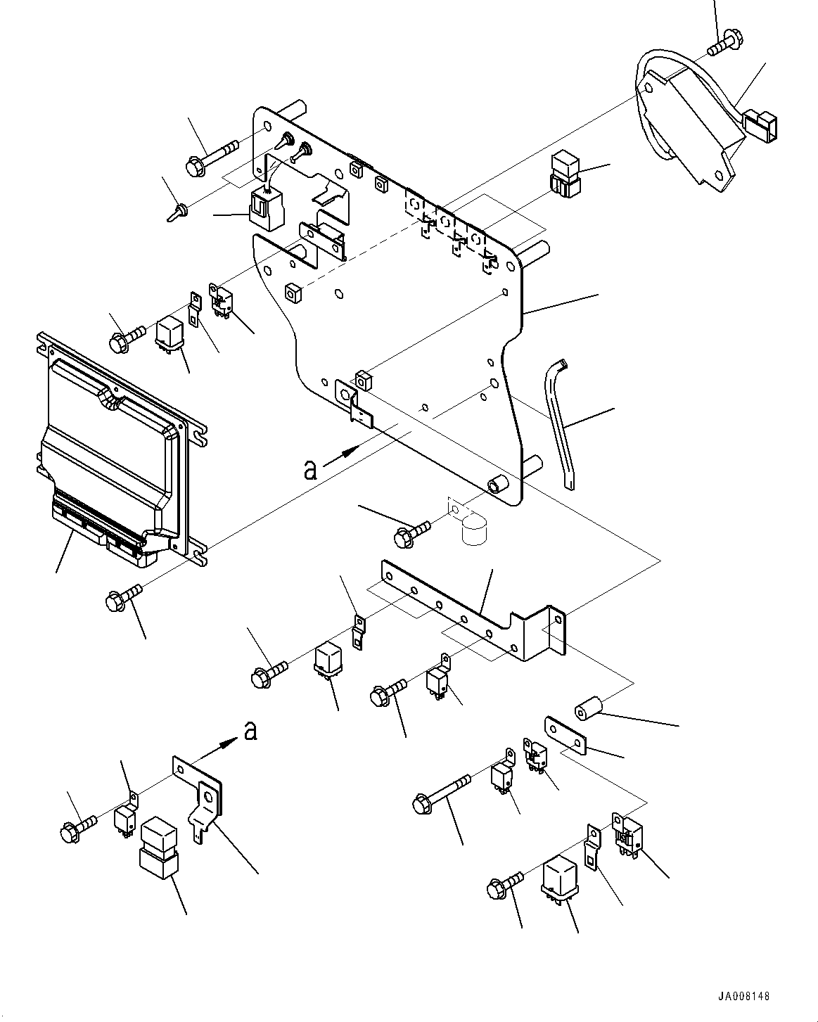 Komatsu parts book diagram for PC490LC-10 S/N 80001-UP: CAB IN PARTS, CONTROLLER, PUMP AND RELAY