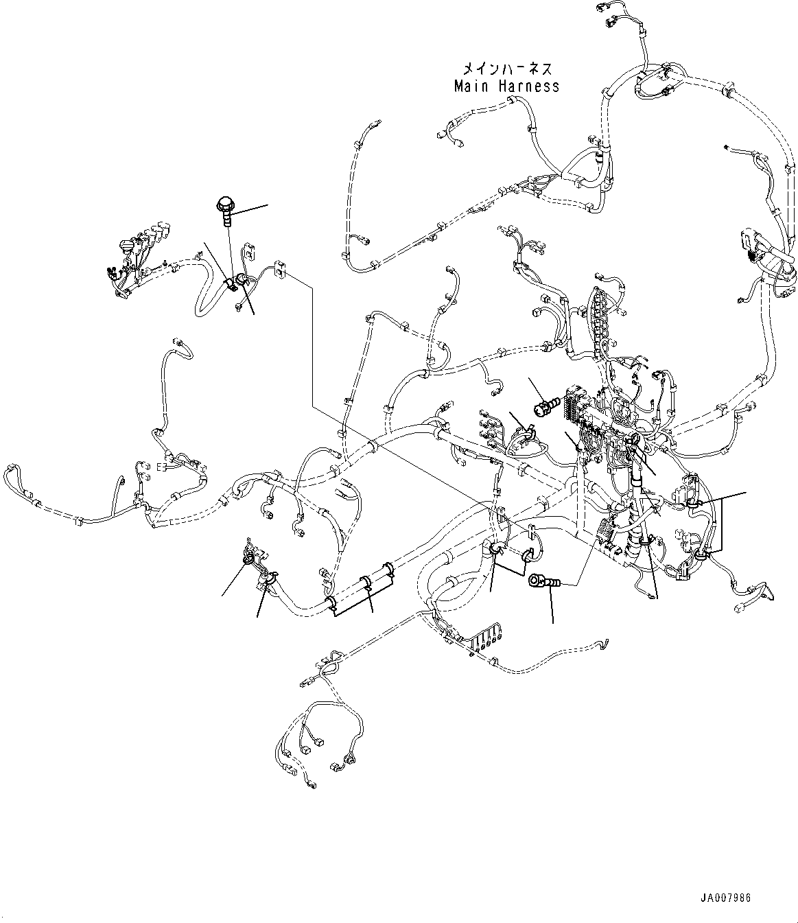 Komatsu parts book diagram for PC490LC-10 S/N 80001-UP: CAB IN PARTS, MAIN WIRING HARNESS CLAMP
