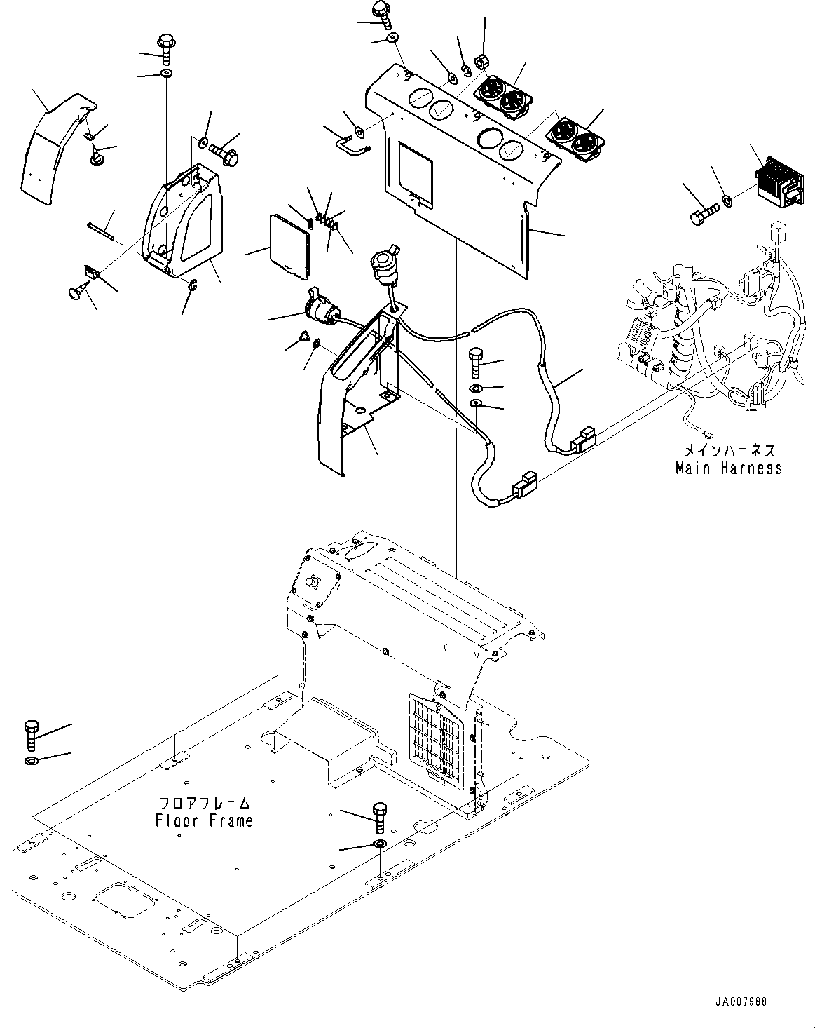 Komatsu parts book diagram for PC490LC-10 S/N 80001-UP: CAB IN PARTS, REAR COVER