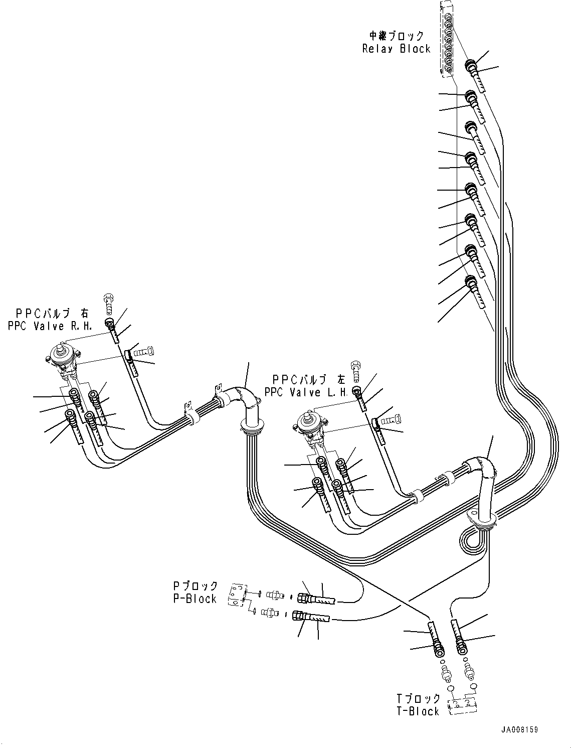 Komatsu parts book diagram for PC490LC-10 S/N 80001-UP: FLOOR FRAME GROUP, WITH ADDITIONAL ACTUATOR PIPING, ACCUMULATOR, FLOOR, PPC VALVE PIPING FOR WORK EQUIPMENT