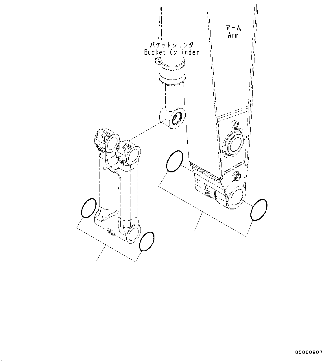 Komatsu parts book diagram for PC490LC-10 S/N 80001-UP: ARM, 2900MM, WITH QUICK COUPLER, KUK, O-RING FOR ADDITIONAL PIPING