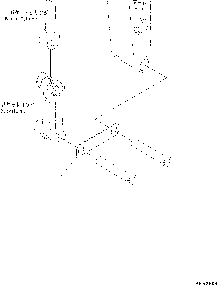 Komatsu parts book diagram for PC490LC-10 S/N 80001-UP: PARTS FOR LESS BUCKET